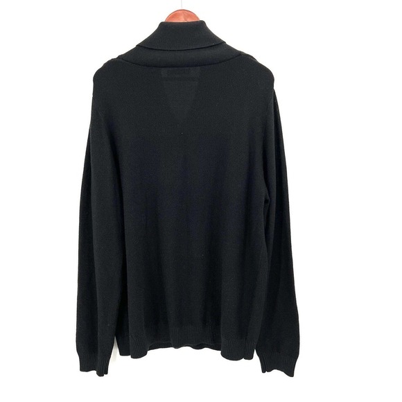 Murano Black Merino Wool Shawl Collar Sweater - Picture 3 of 5